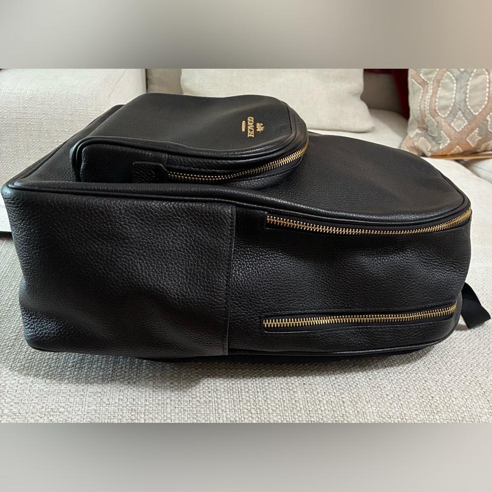 Coach EUC Black Leather Court Backpack with Gold Accents - Picture 10 of 16